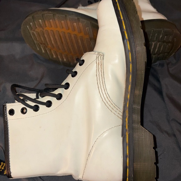 Dr. Martens White Leather Combat Boots - Picture 2 of 9